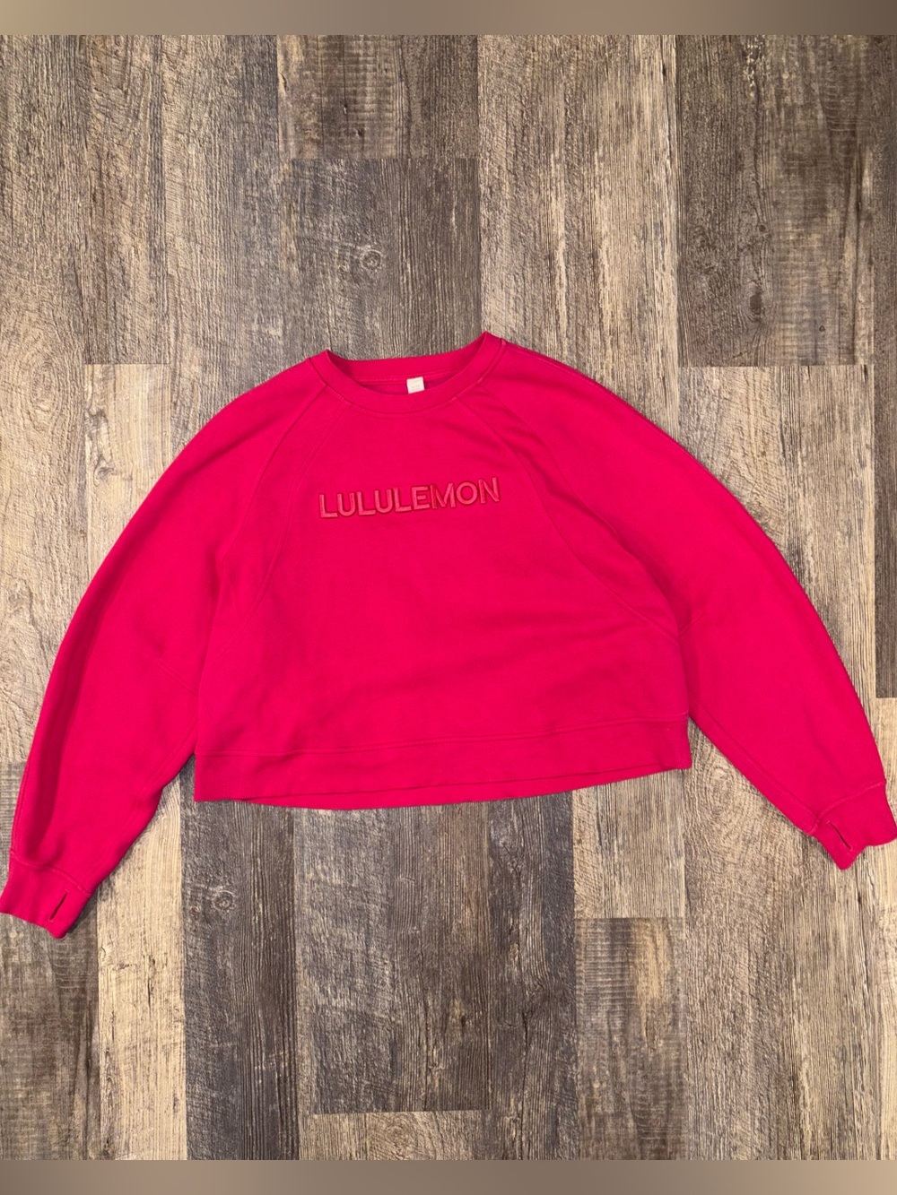 Lululemon Scuba Oversized Pullover Crew Wordmark Passionate Pink XL/XXL